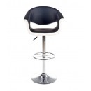 Стул барный HALMAR H46 черно-белый/хром